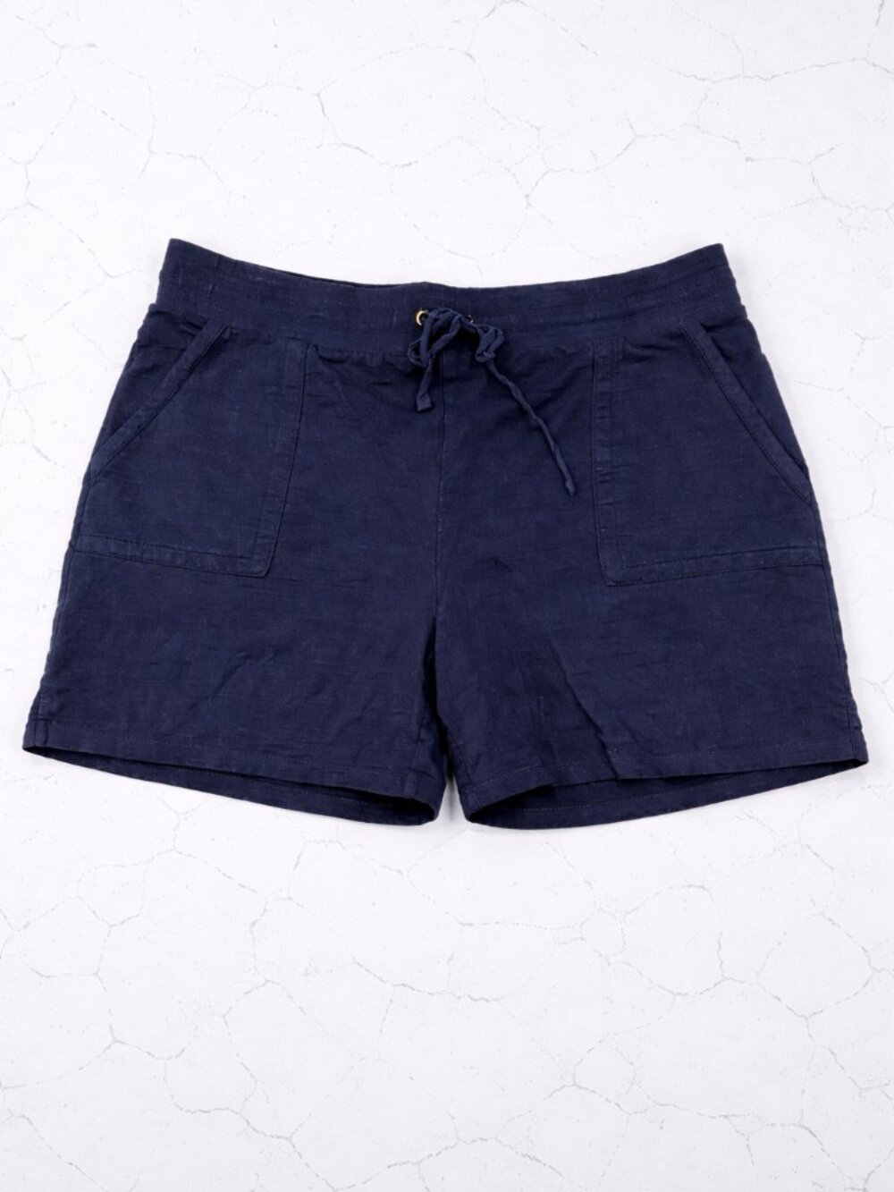 Talbots Navy Drawstring Stretchy Slub Lounge Shorts